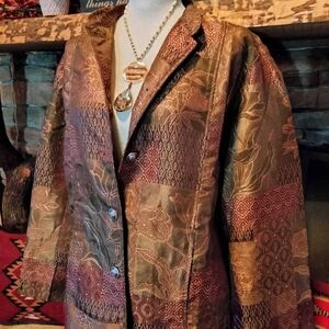 Tudor Court Vintage Shimmery Brown And Gold Women's Blazer